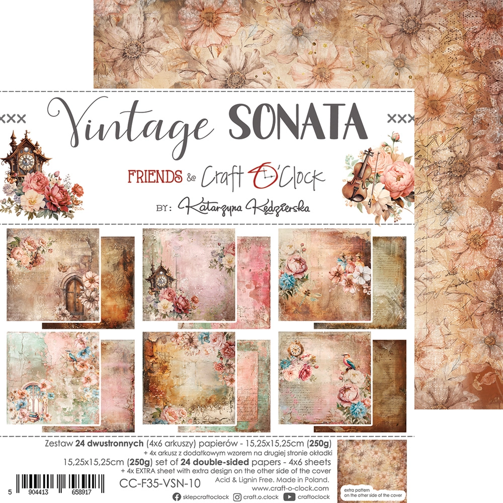 CC-F35-VSN-10 VINTAGE SONATA - a set of papers 15,25x15,25cm
