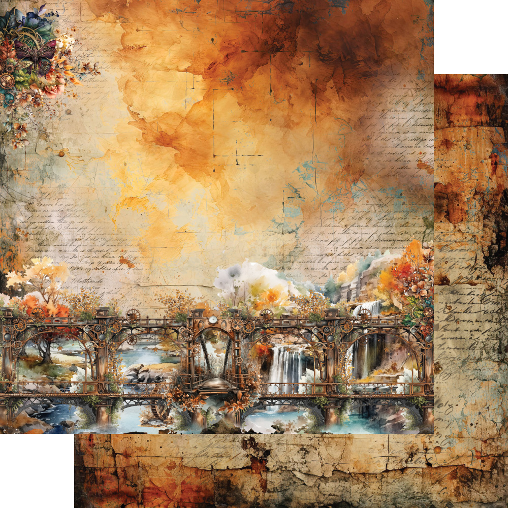 AA-ST-12 Alchemy of Art - 6x6'' - A SET OF PAPERS Steampunk Time