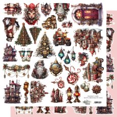 AA-ST-CHRISTMAS-01 Alchemy of Art  - Elements for self-cutting out 12x12" Steampunk Time 
