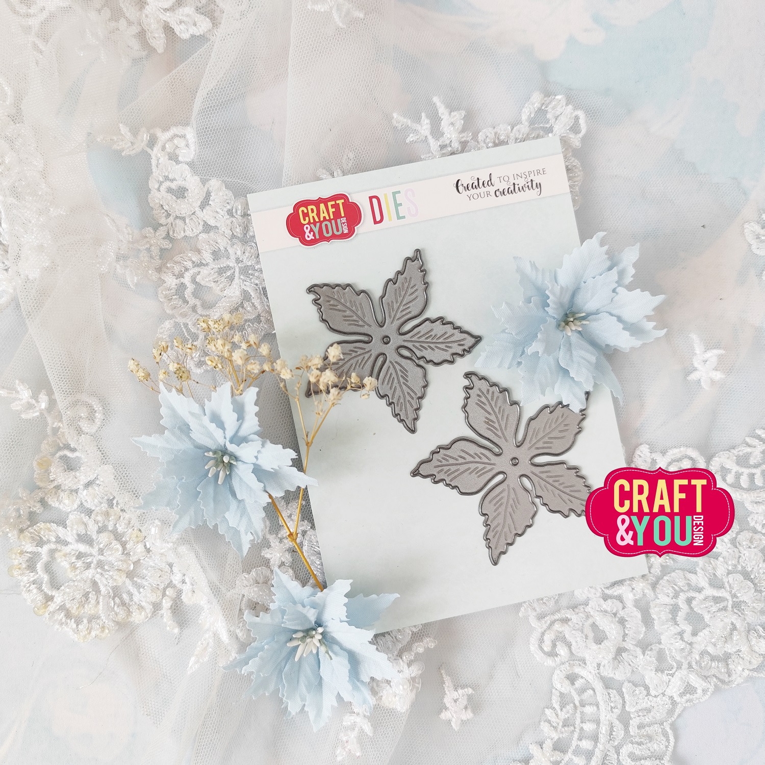 CW308 Cutting Die - Magda's Ponsettia Bigger Flowers - Craft&You Design