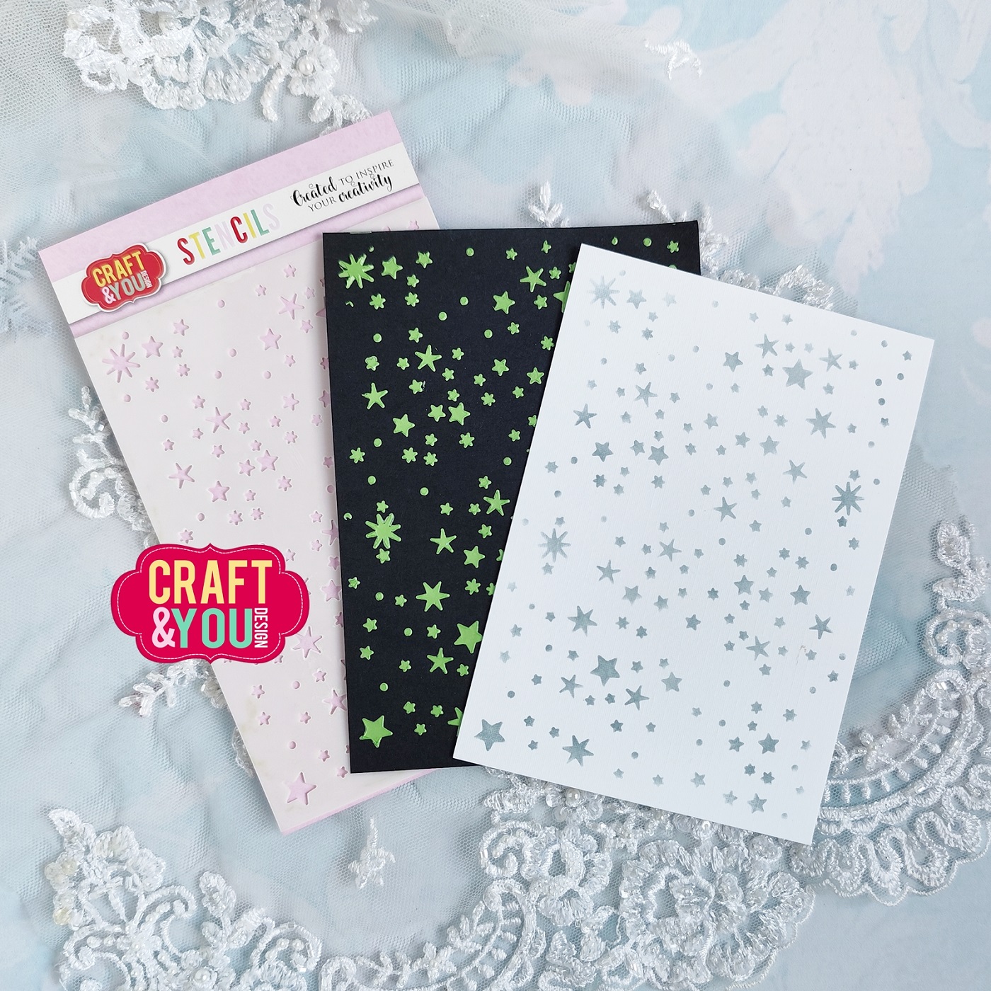 SC004 Stencil Stars / Gwiazdki Craft & You Design