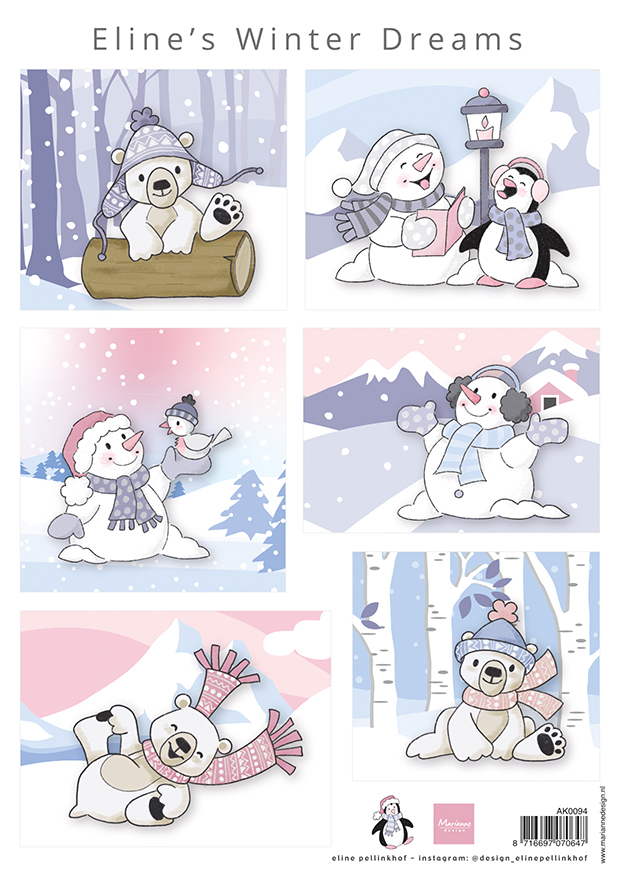 AK0094 one side paper - Marianne Design - Eline's Winter Dreams