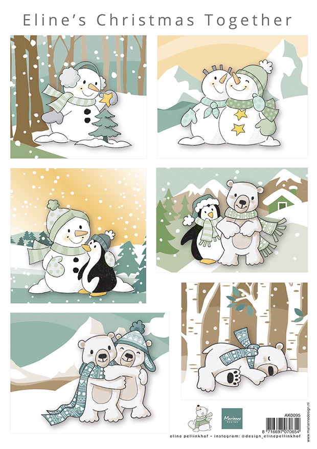 AK0095 one side paper - Marianne Design - Eline's Christmas Together