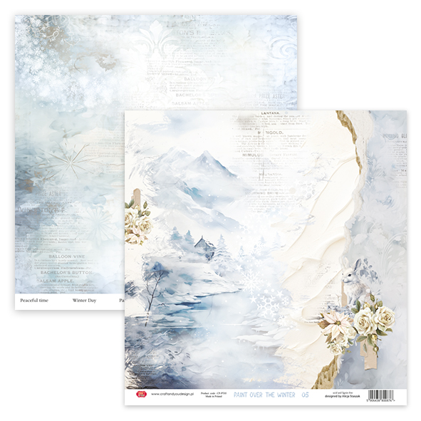 CPS-PT30-6 Paper set 12x12" Paint Over The Winter - 6 sheets Craft & You Design