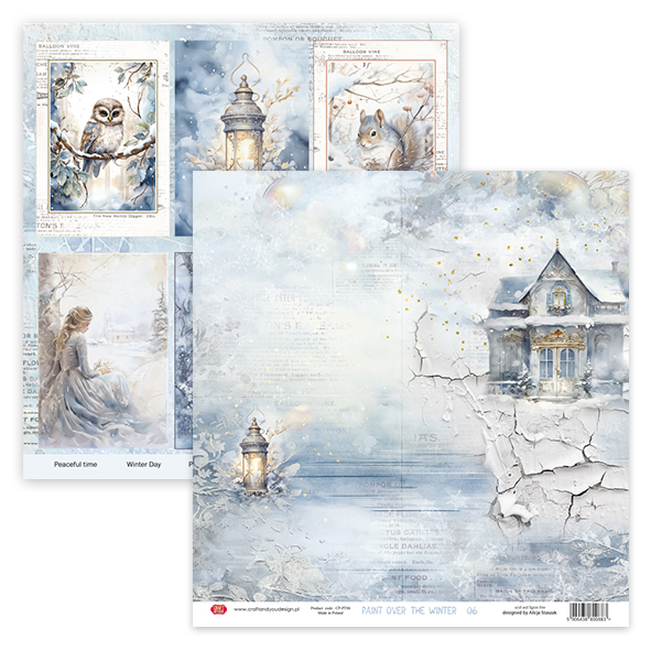 CPS-PT30-6 Paper set 12x12" Paint Over The Winter - 6 sheets Craft & You Design