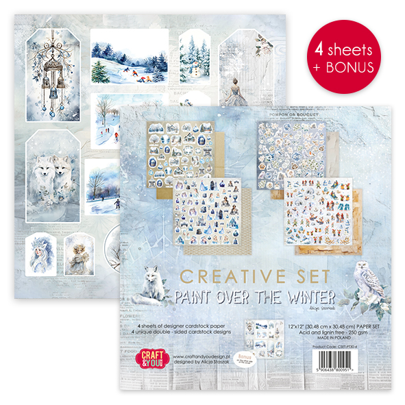 CSET-PT30-4 CREATIVE set 30,5x30,5cm Paint Over The Winter- 4 sheets