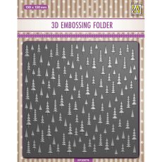 EF3D076 Nellie's Choice • 3D Embossing Folder -Background Christmas Trees