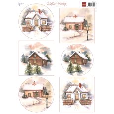 MB0220 one side paper - Marianne Design - Mattie's Mooiste - Winter Cottages