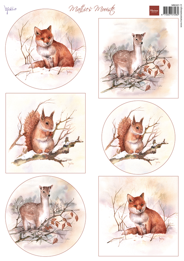 MB0221 one side paper - Marianne Design - Mattie's Mooiste - Forest Animals