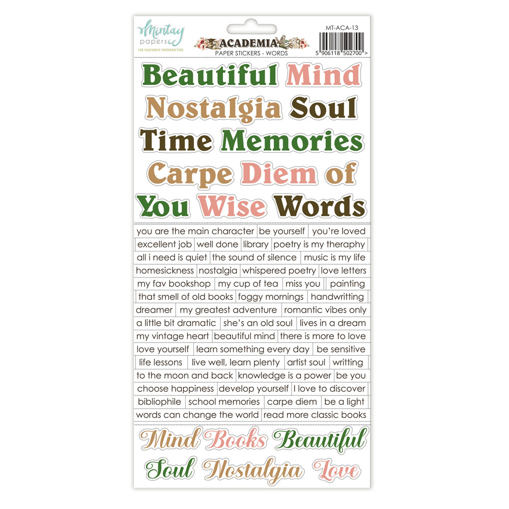 MT-ACA-13 * PRE SALE * ACADEMIA - Paper stickers - elements ENG - MINTAY