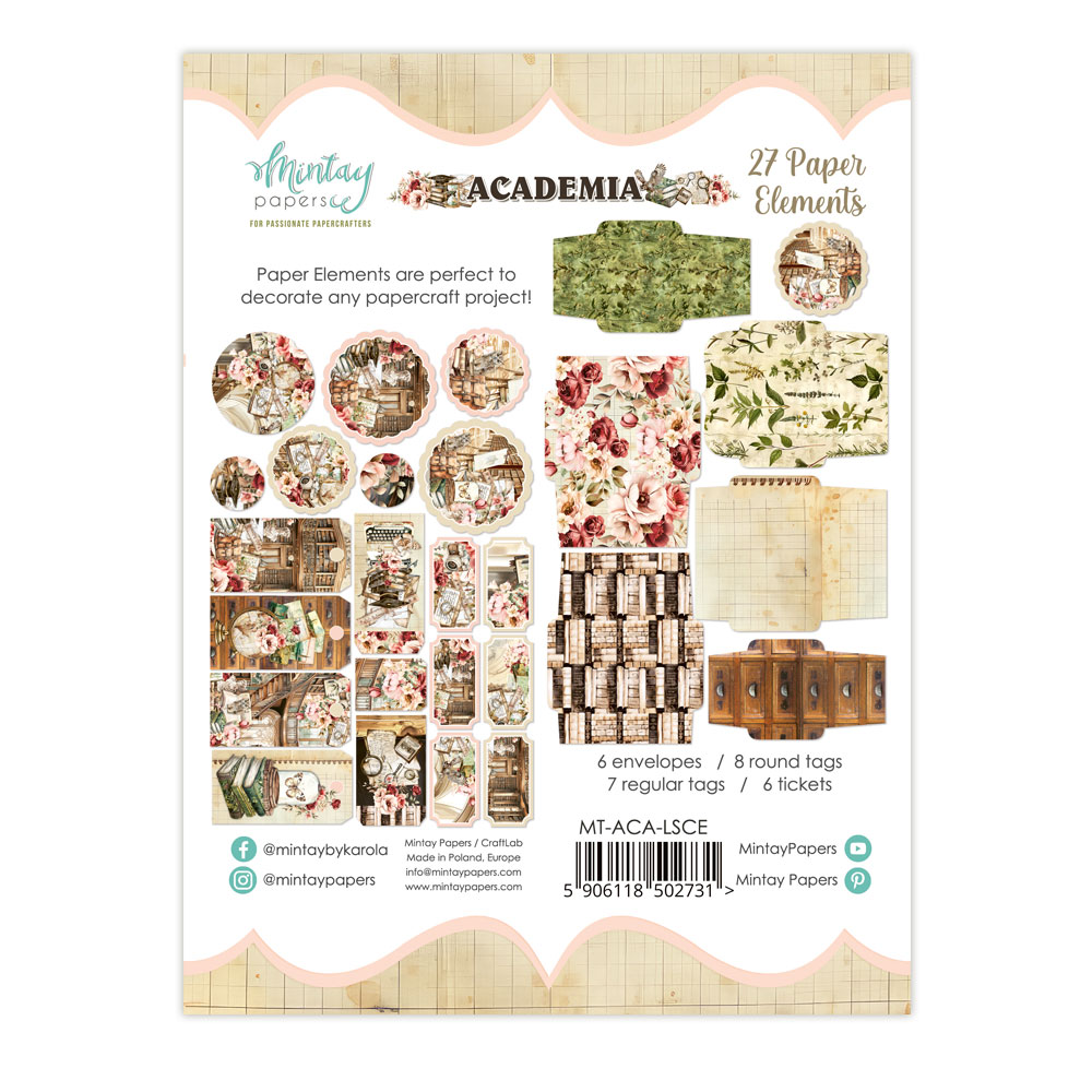 MT-ACA-LSCE ACADEMIA * PRE SALE * Paper Envelopes and Tags - MINTAY - die cuts