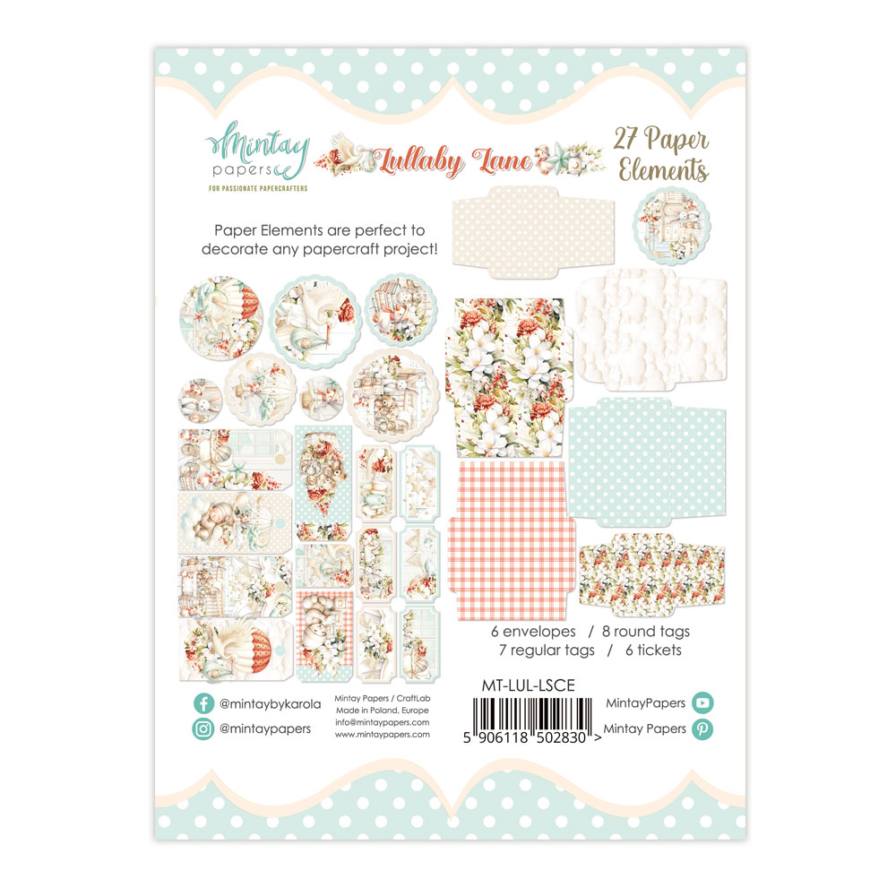 MT-LUL-LSCE LULLABY LANE Paper Envelopes and Tags - MINTAY - die cuts
