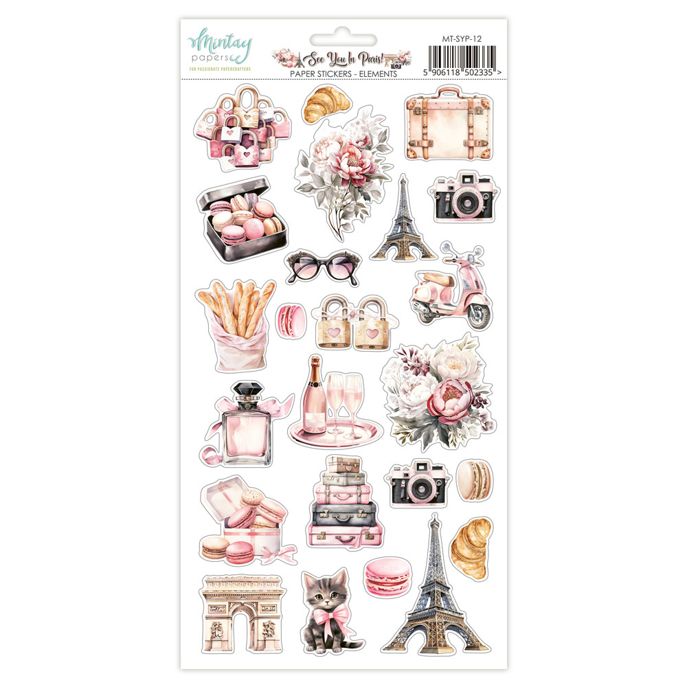 MT-SYP-12 SEE YOU IN PARIS Paper stickers - elements - MINTAY
