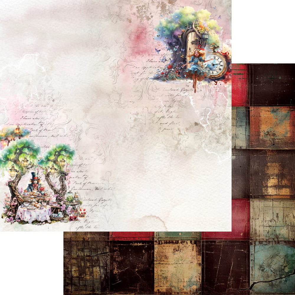 AA-Alice-08 Alchemy of Art - 8x8'' - A SET OF PAPERS 20,3x20,3cm - Alice