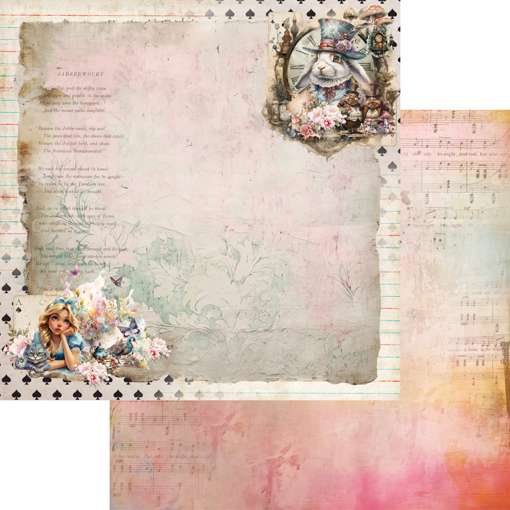 AA-Alice-08 Alchemy of Art - 8x8'' - A SET OF PAPERS 20,3x20,3cm - Alice