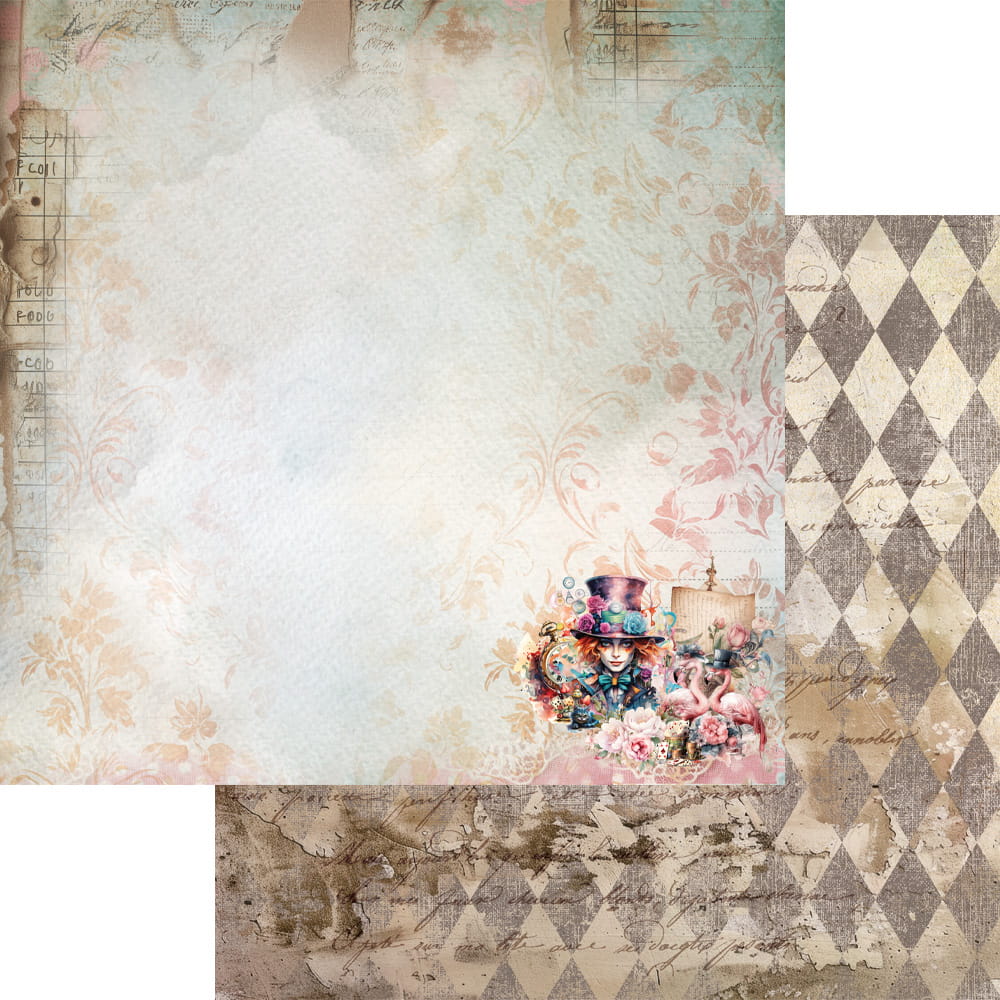 AA-Alice-08 Alchemy of Art - 8x8'' - A SET OF PAPERS 20,3x20,3cm - Alice