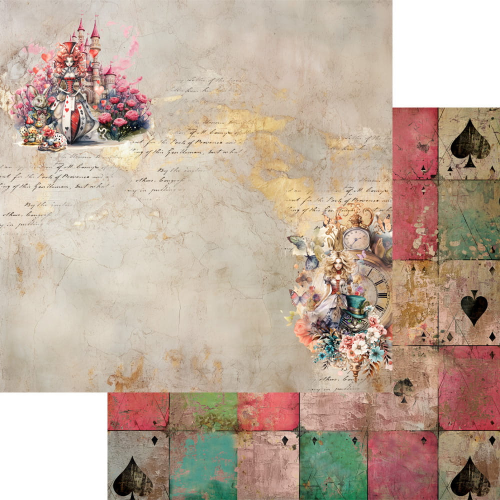 AA-Alice-08 Alchemy of Art - 8x8'' - A SET OF PAPERS 20,3x20,3cm - Alice