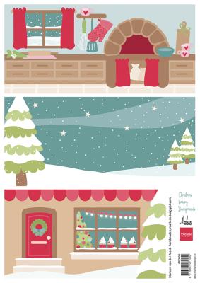 AK0096 one side paper - Marianne Design - Christmas Bakery Backgrounds by Marleen