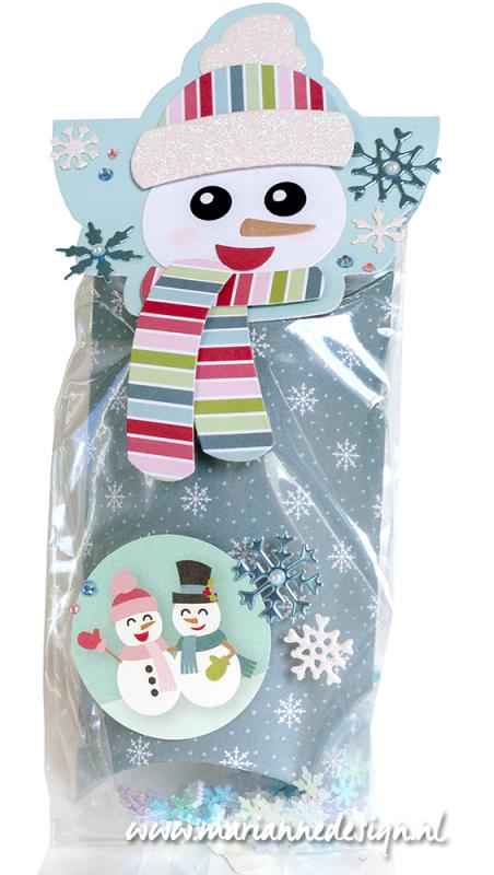 COL1557 Dies Marianne Design Collectables ---Bagtopper Snowman by Marleen
