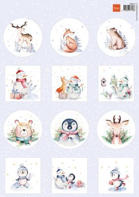 VK9615 one side paper A4 Marianne Design -Minis-Merry animals