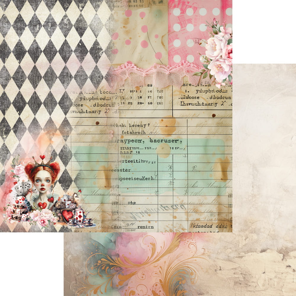 AA-Alice-08 Alchemy of Art - 8x8'' - A SET OF PAPERS 20,3x20,3cm - Alice