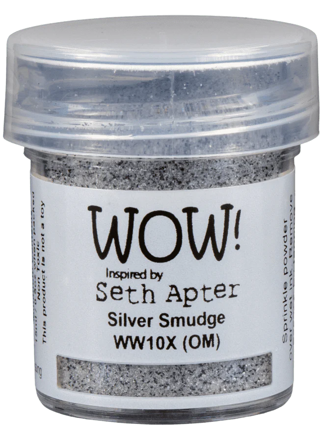 WW10X Embossing Powder Mixed Media -Silver Smudge