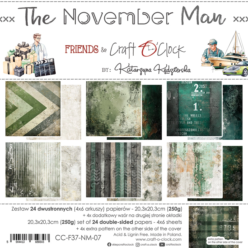 CC-F37-NM-07 THE NOVEMBER MAN a set of papers 20,3x20,3cm