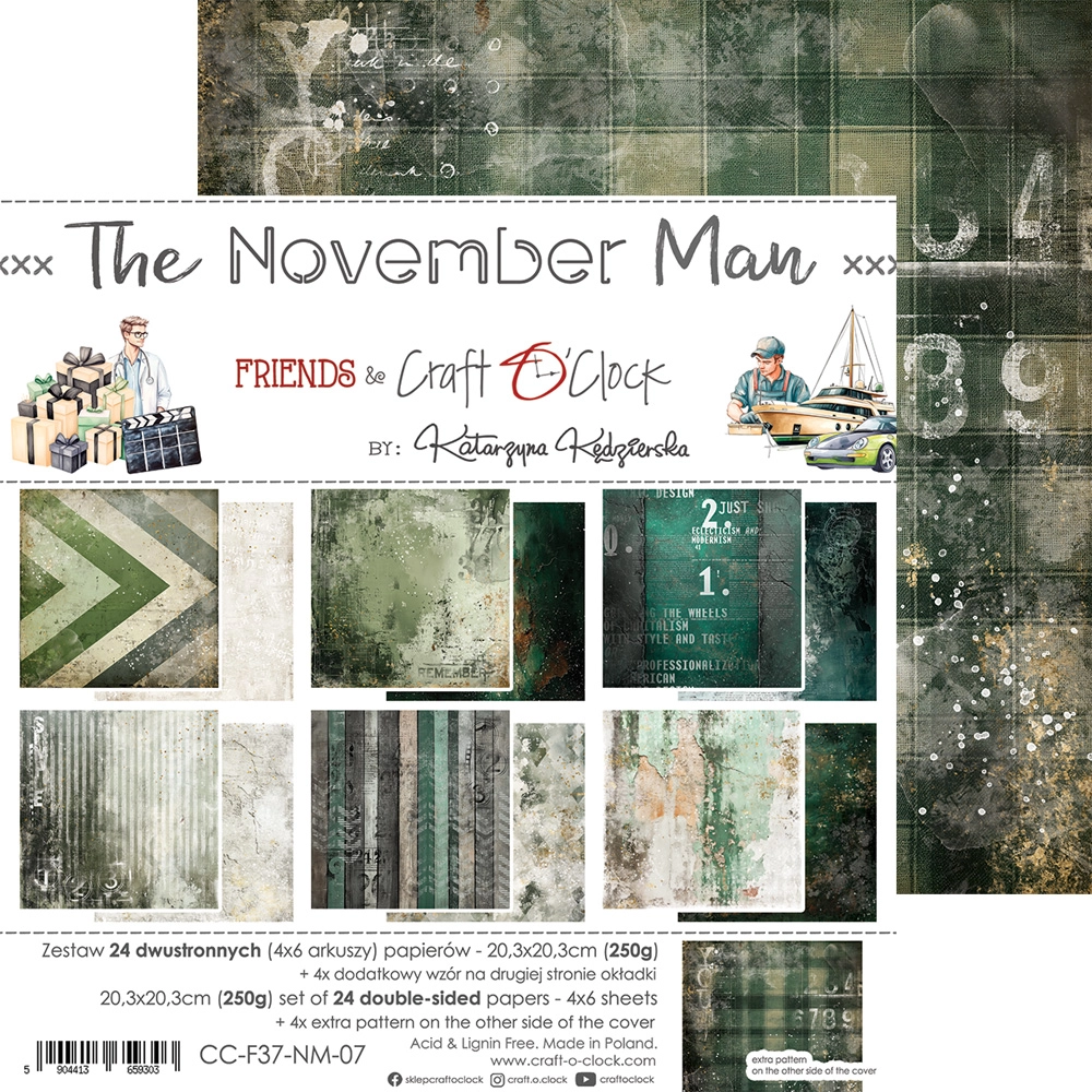 CC-F37-NM-07 THE NOVEMBER MAN a set of papers 20,3x20,3cm