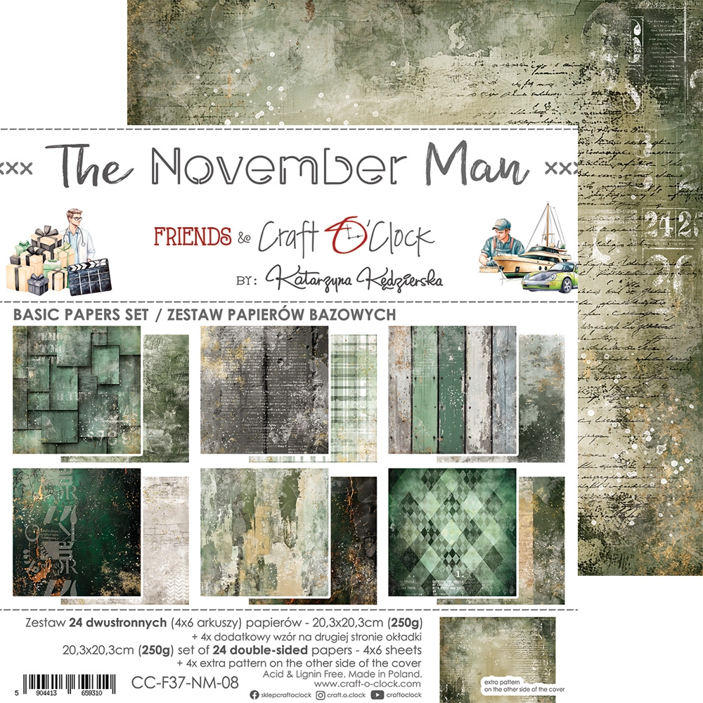 CC-F37-NM-08 THE NOVEMBER MAN - a set of papers 20,3x20,3cm