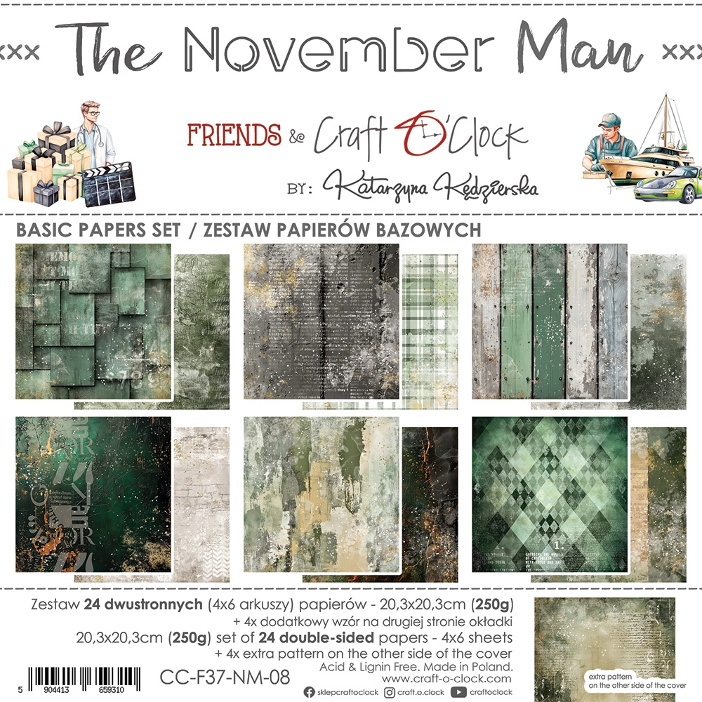 CC-F37-NM-09 THE NOVEMBER MAN -- a set of papers 20,3x20,3cm - MIX