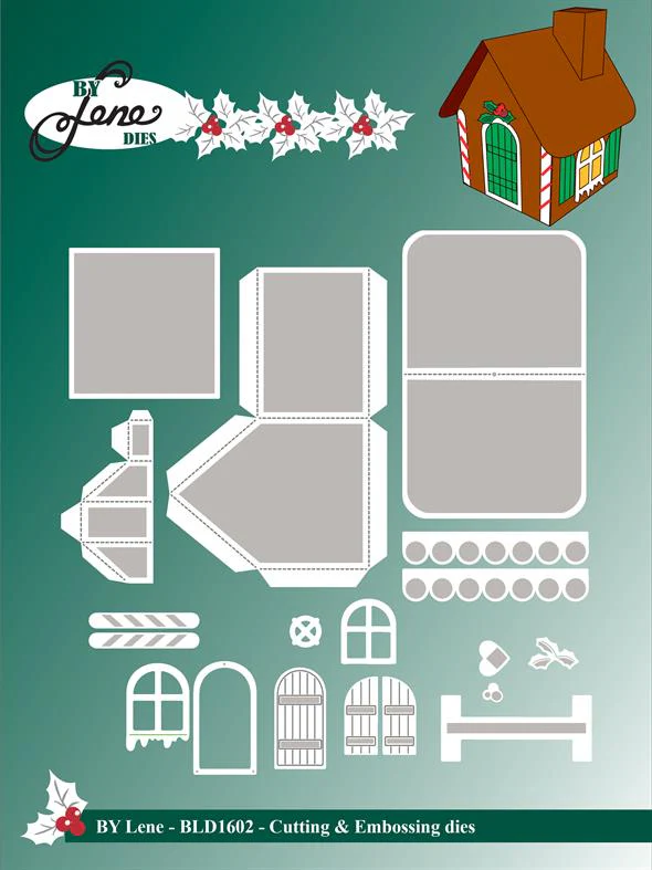 BLD1602 Dies By Lene-"Gingerbread House 3D"