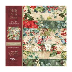 NG-HAI-VEL8 Nature’s Garden - Holly & Ivy - 8” x 8” Vellum Pad