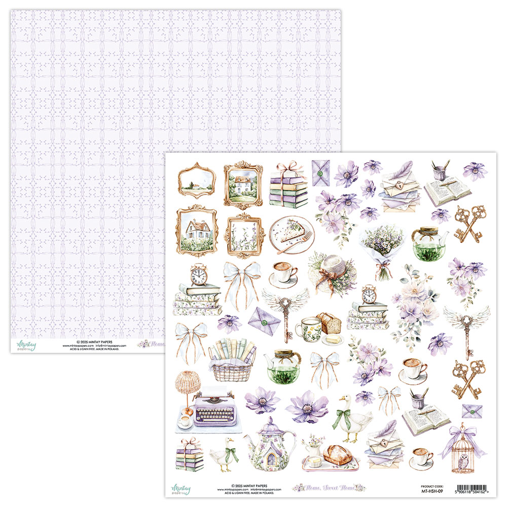 MT-HSH-09 HOME, SWEET HOME - double-sided paper with elements 30.5x30.5cm