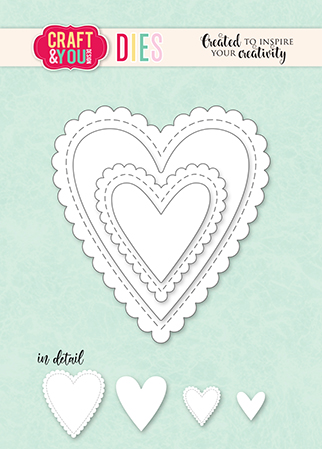 CW328 Cutting Die - Biscuit Frame Hearts - Craft&You Design