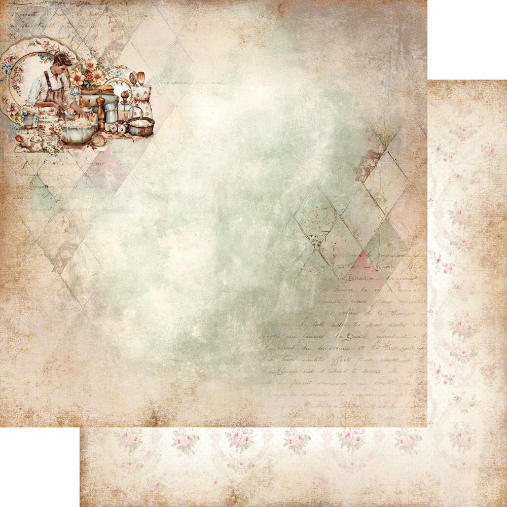 AA-RFH-08 Alchemy of Art - 8x8'' - A SET OF PAPERS 20,3x20,3cm - Recipe for happiness
