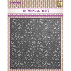 EF3D083 Nellie's Choice • 3D Embossing Folder Background Spring Flowers