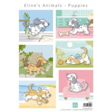 AK0079 one side paper - Marianne Design -  Eline's Animals Puppies