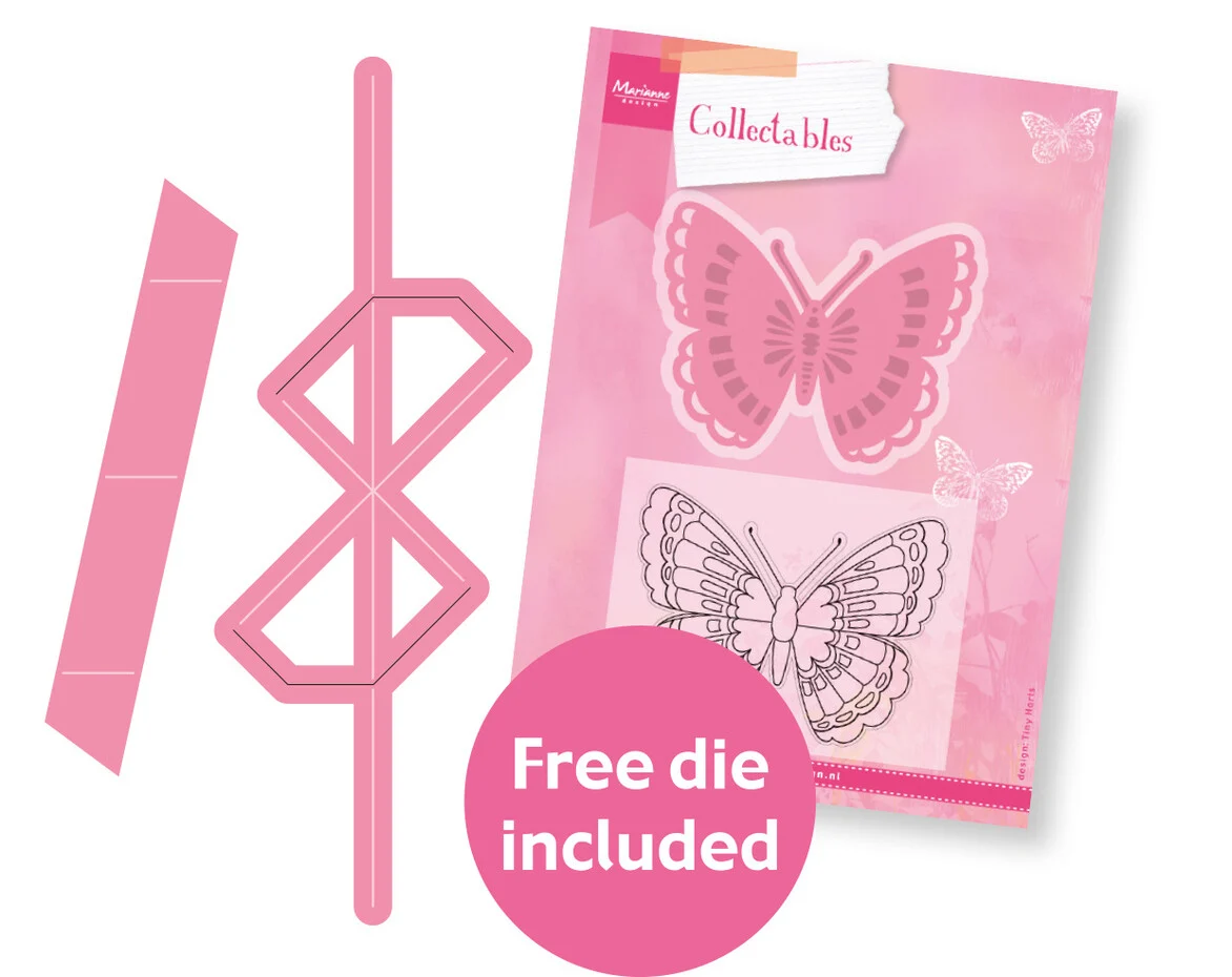 COL1563 Dies Marianne Design Collectables- Pop & Twist Butterfly + COL1317 gratis