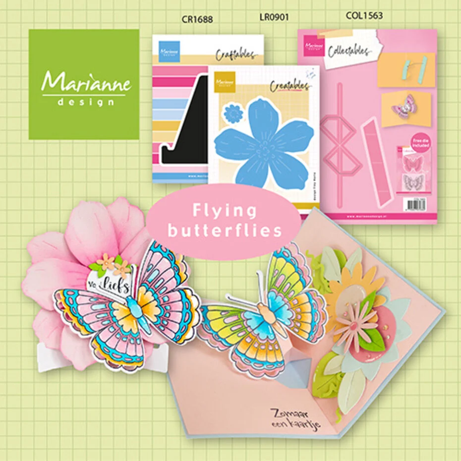 COL1563 Dies Marianne Design Collectables- Pop & Twist Butterfly + COL1317 gratis
