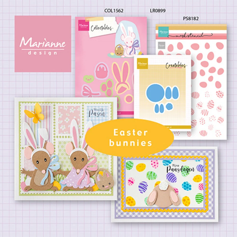 LR0899 Metal Die Marianne Design Creatables - Bunny Pompom