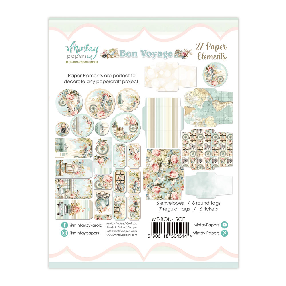 MT-BON-LSCE BON VOYAGE Paper Envelopes and Tags - MINTAY - die cuts