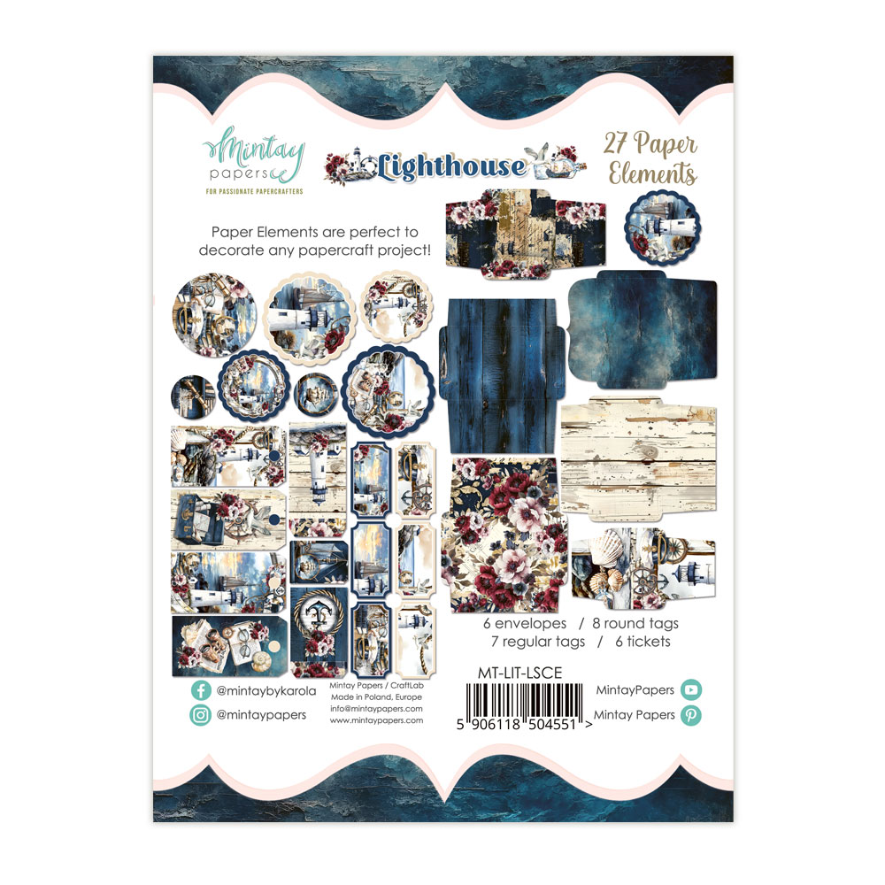 MT-LIT-LSCE LIGHTHOUSE Paper Envelopes and Tags - MINTAY - die cuts