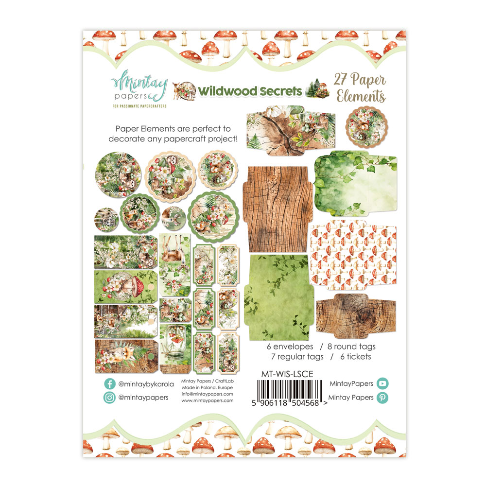 MT-WIS-LSCE WILDWOOD SECRETS Paper Envelopes and Tags - MINTAY - die cuts