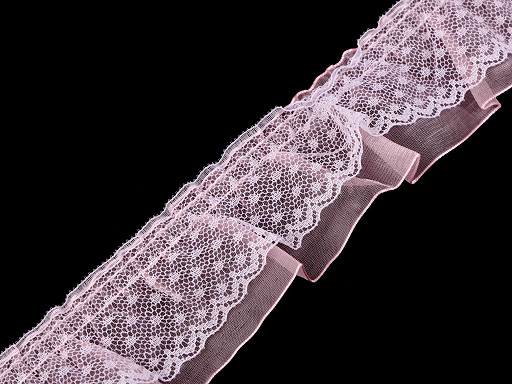 550100-2 Lace Ruffle Trimming, Double, width 40 mm