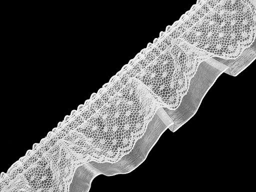 550100-1 Lace Ruffle Trimming, Double, width 40 mm