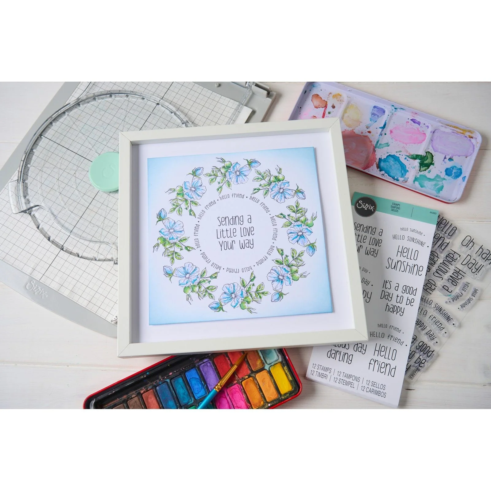 666870 Sizzix • Clear Stamps Set 13pcs Wildflower Botanicals
