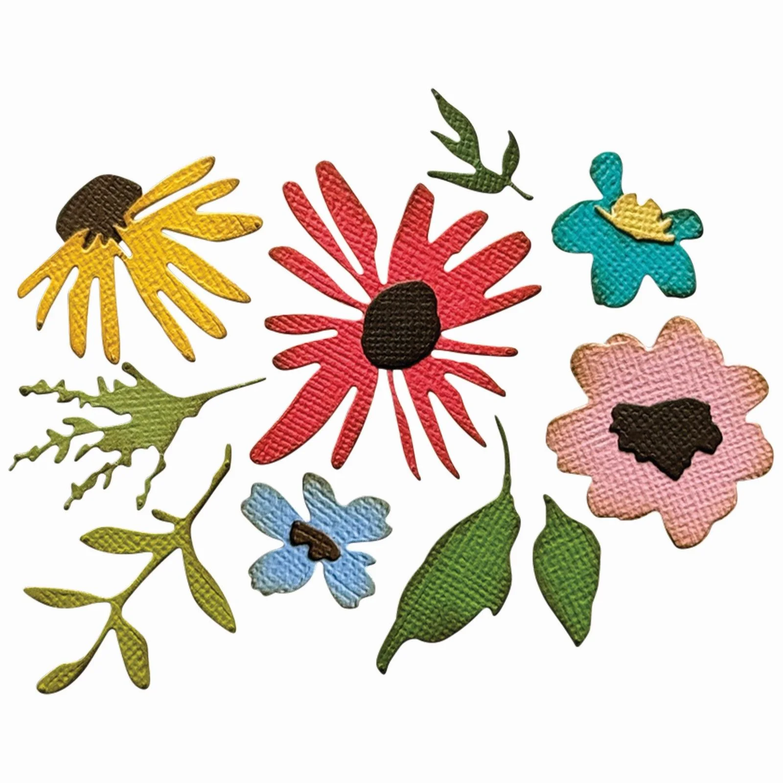 666872 Sizzix • 2D Embossing Folder Thinlit Set Vault Floristry 11pcs by Tim Holtz Sizzix