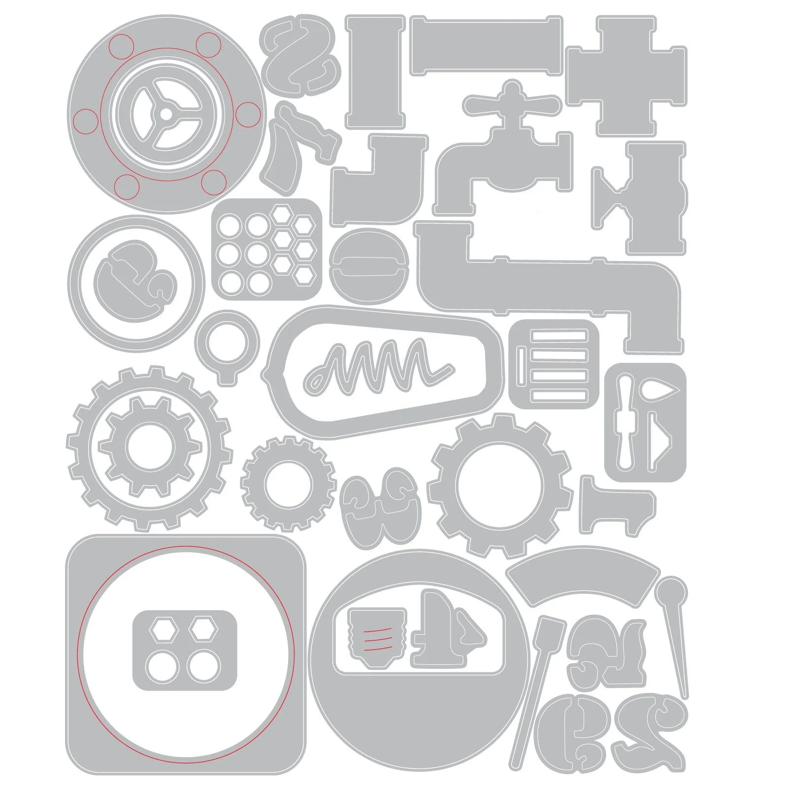 666874 Cutting dies Sizzix • Thinlits 37pcs Die Set Vault Industrial by Tim Holtz