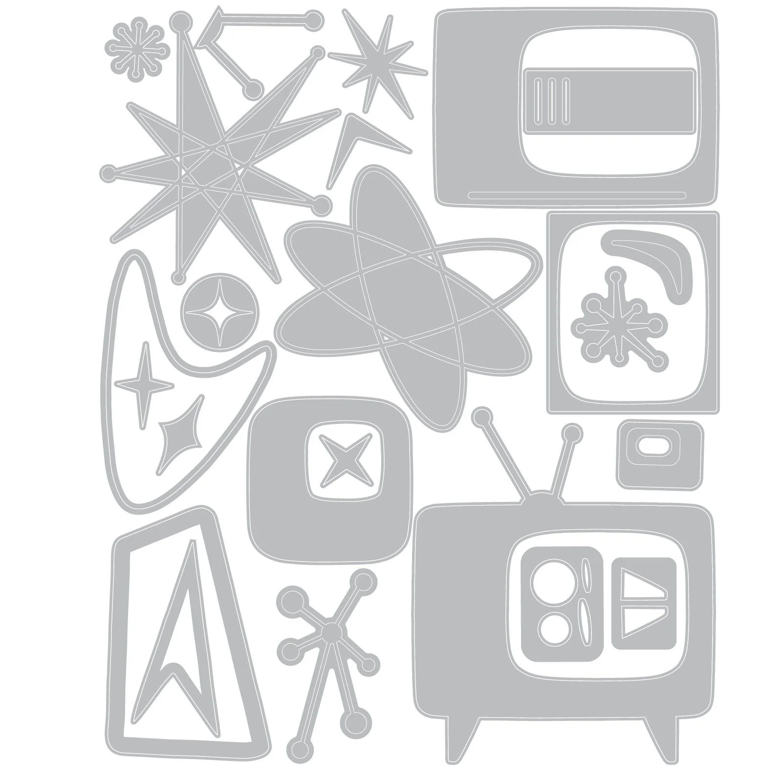 666875 Cutting dies Sizzix • Thinlits 24pcs Die Set Vault Atomic Retro by Tim Holtz