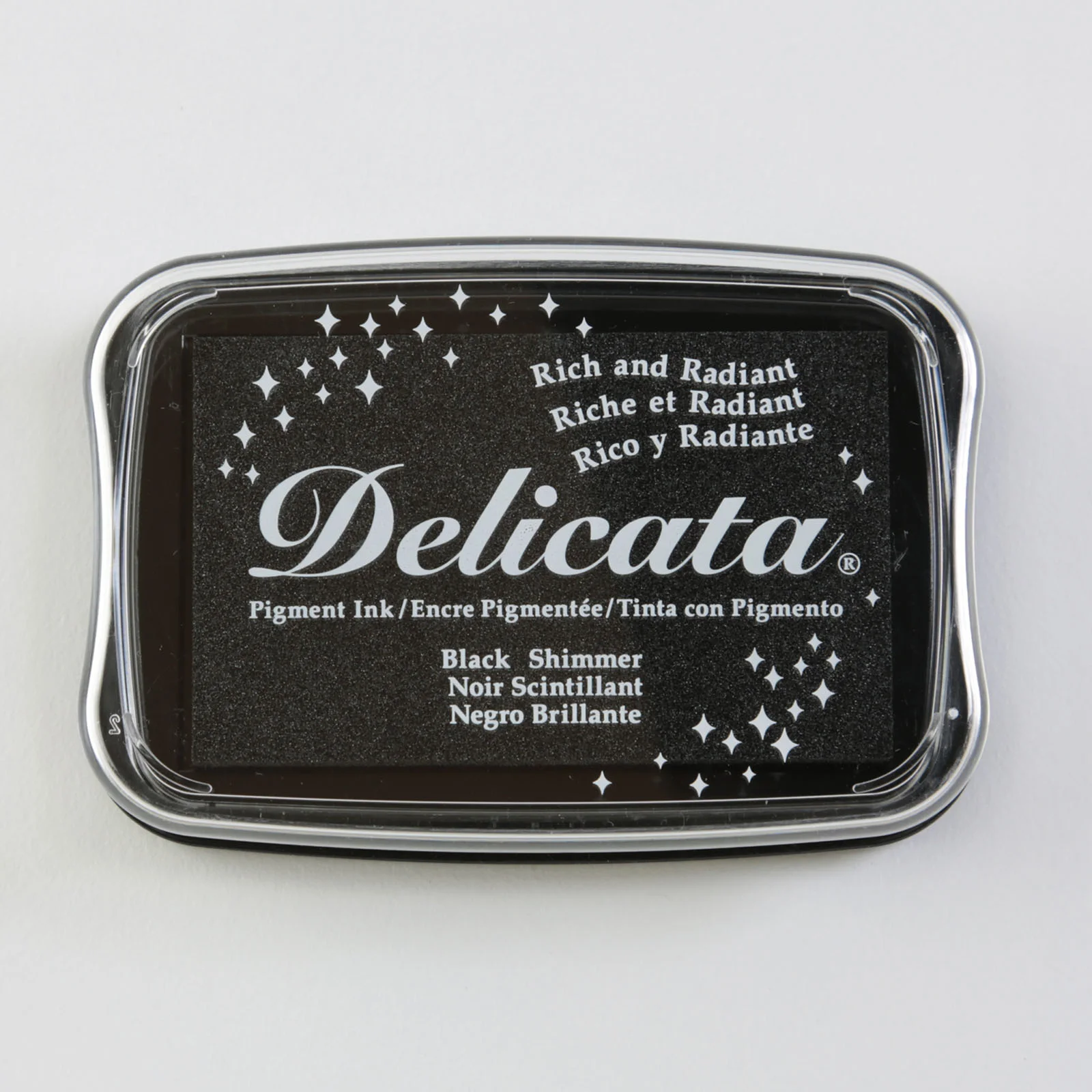 DE382 Tsukineko • Delicata pigment ink 9x6cm Black Shimmer